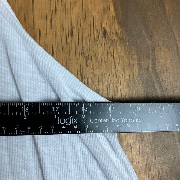 Free People Womens Tank Top White Dani Double V Neck Sheer Intimately Medium - Picture 8 of 12